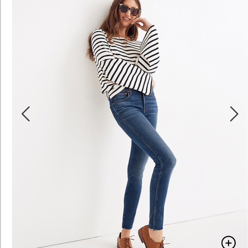 Madewell 9inch raw hem Palmoa wash. Size 25.